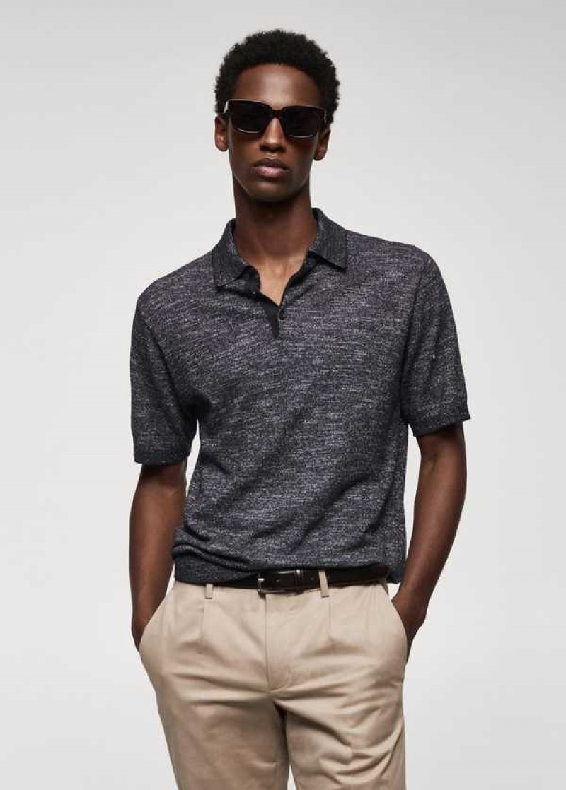 Mango Flecked Knit Bavlněné Polo | MNG-21490