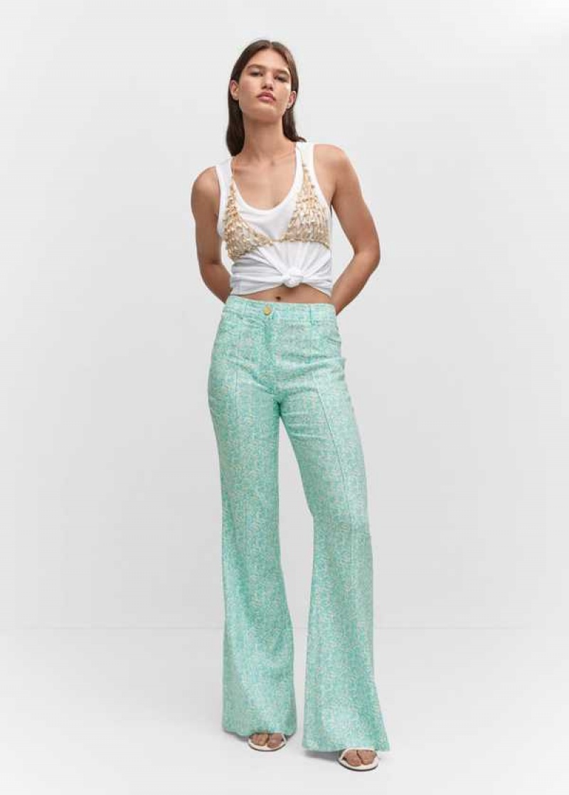 Mango Floral Linen Pants | MNG-24434