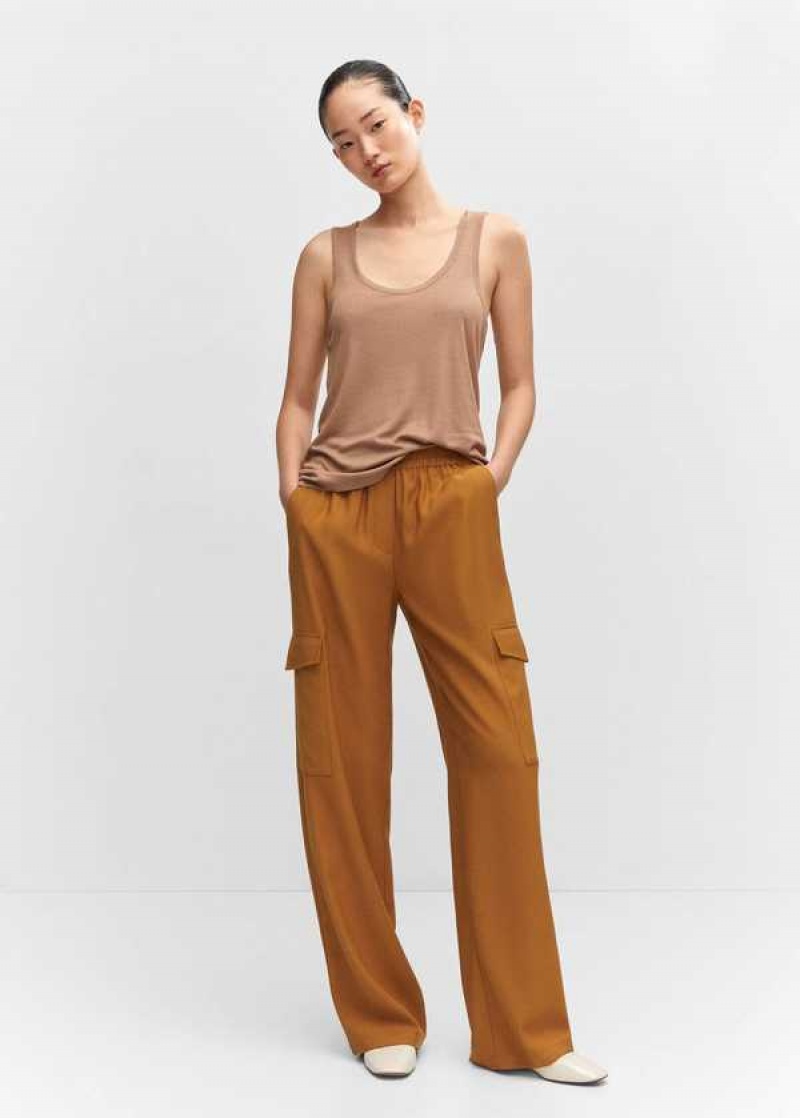 Mango Flowy Cargo Trousers | MNG-24424