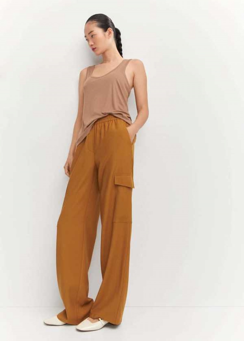 Mango Flowy Cargo Trousers | MNG-24424