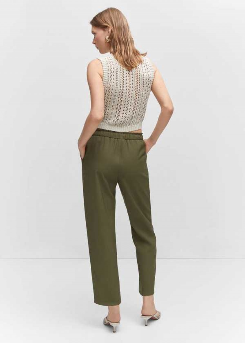 Mango Flowy Rovný-fit Pants With Bow | MNG-24368