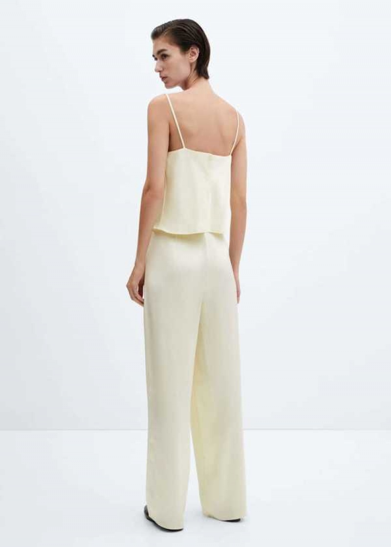 Mango Flowy Satin Pants | MNG-24579