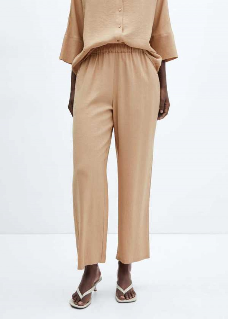 Mango Flowy Trousers With Elastic Pasem | MNG-24419