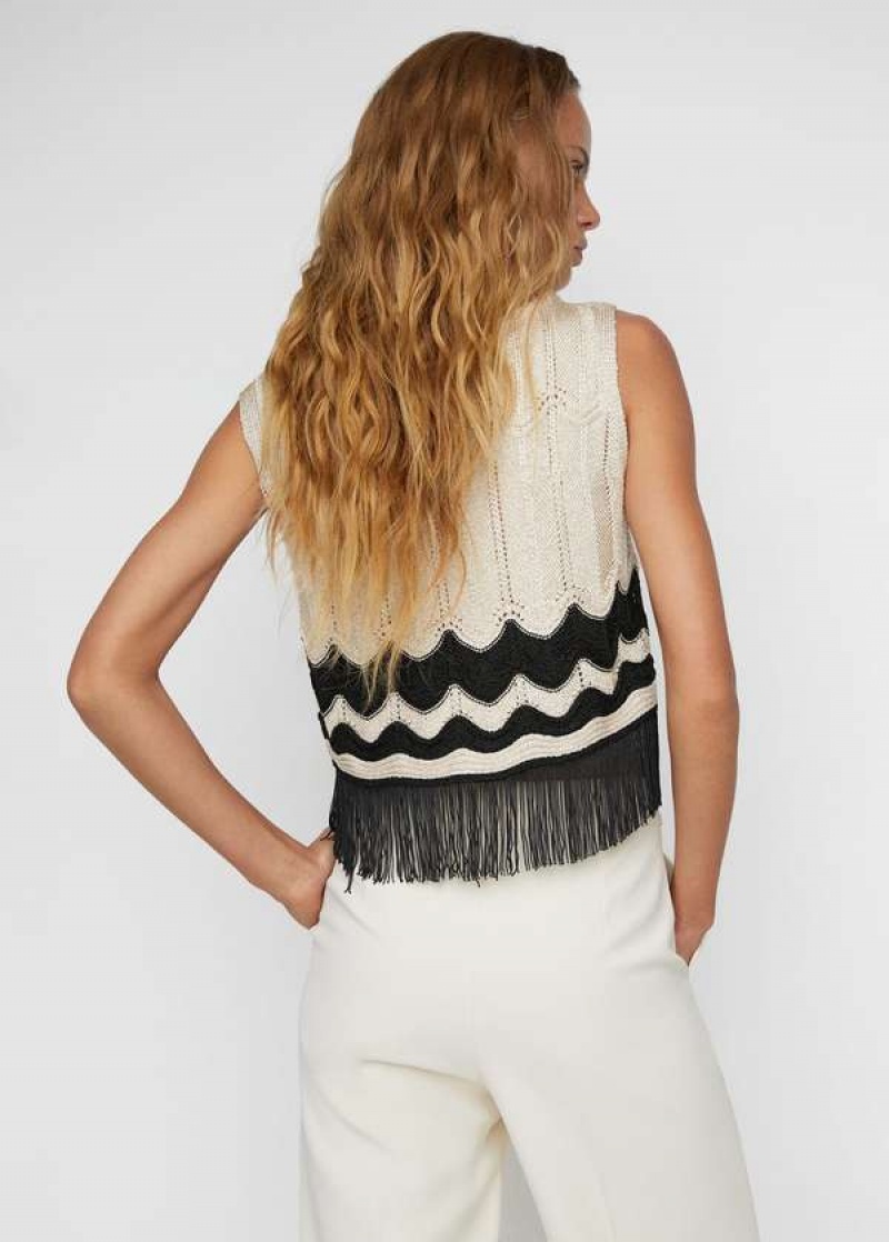 Mango Fringed Detail Knit Top | MNG-24821