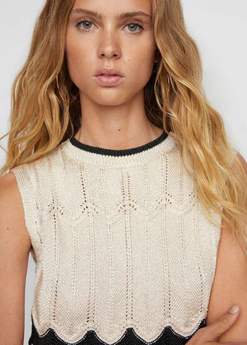 Mango Fringed Detail Knit Top | MNG-24821