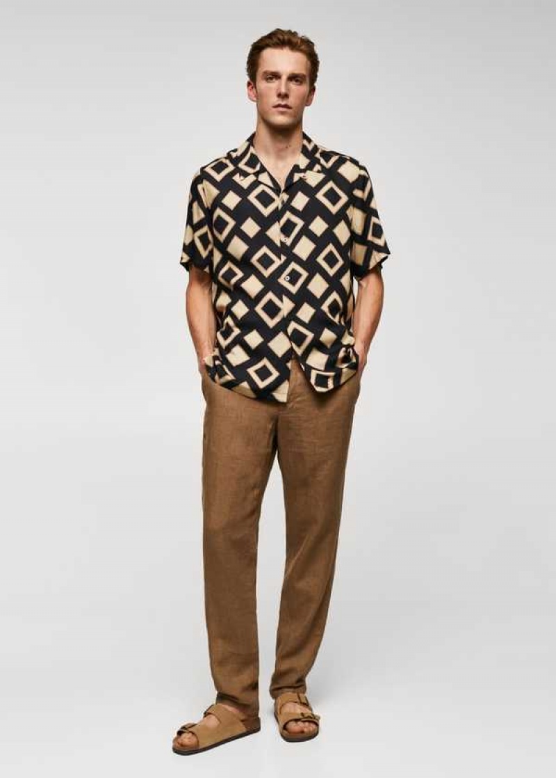 Mango Geometric-print Bowling Shirt | MNG-22096