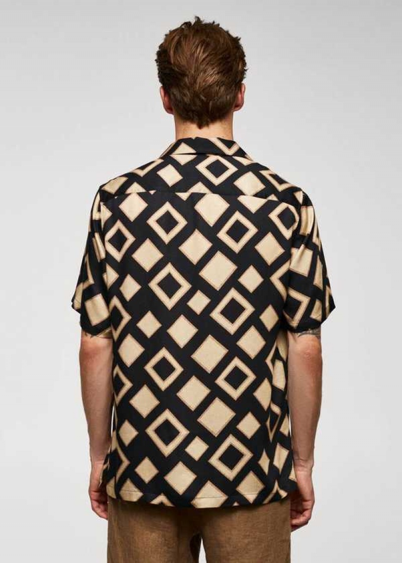 Mango Geometric-print Bowling Shirt | MNG-22096