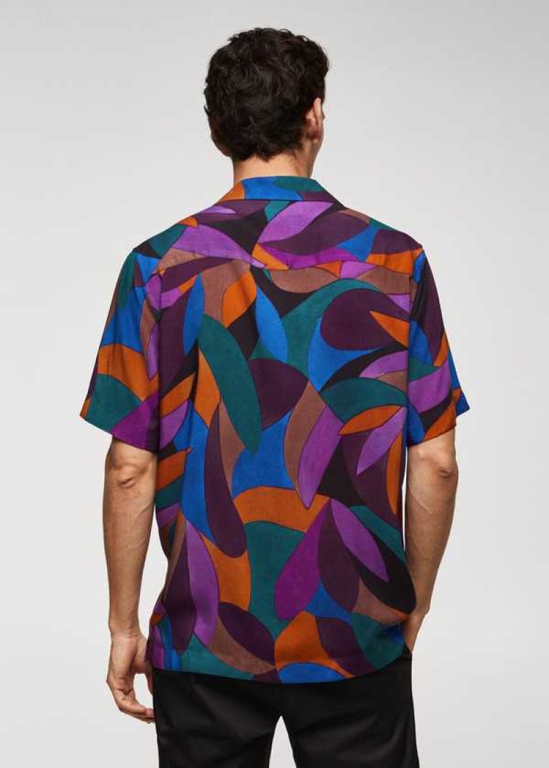 Mango Geometric-print Bowling Shirt | MNG-22078