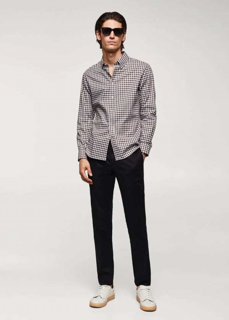 Mango Gingham Check Bavlněné Shirt | MNG-22102