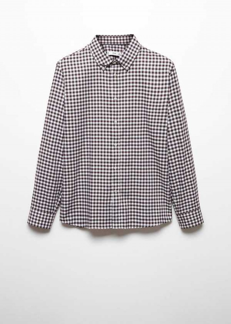 Mango Gingham Check Bavlněné Shirt | MNG-22102