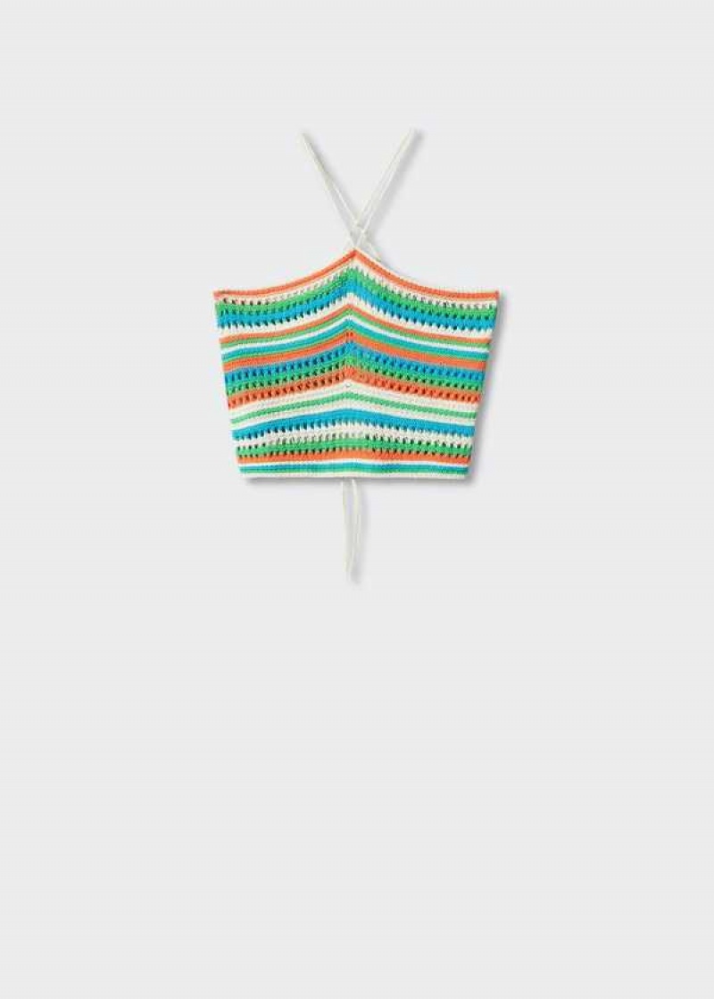 Mango Halter Neck Crochet Top | MNG-24760