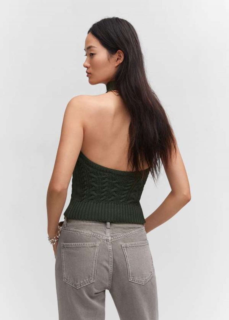 Mango Halter-neck Pletené Top | MNG-24759