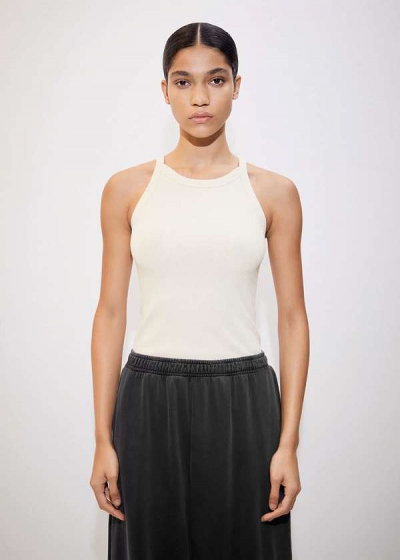 Mango Halter-neck Pletené Top | MNG-24793