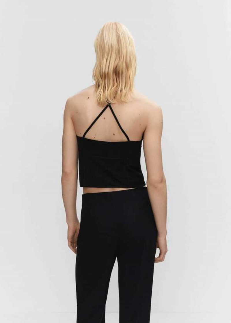 Mango Halter-neck Pletené Top | MNG-24820