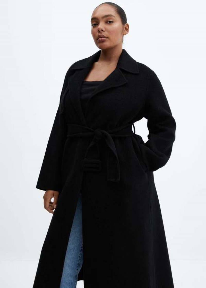 Mango Handmade Buttoned Vlna Coat | MNG-26445