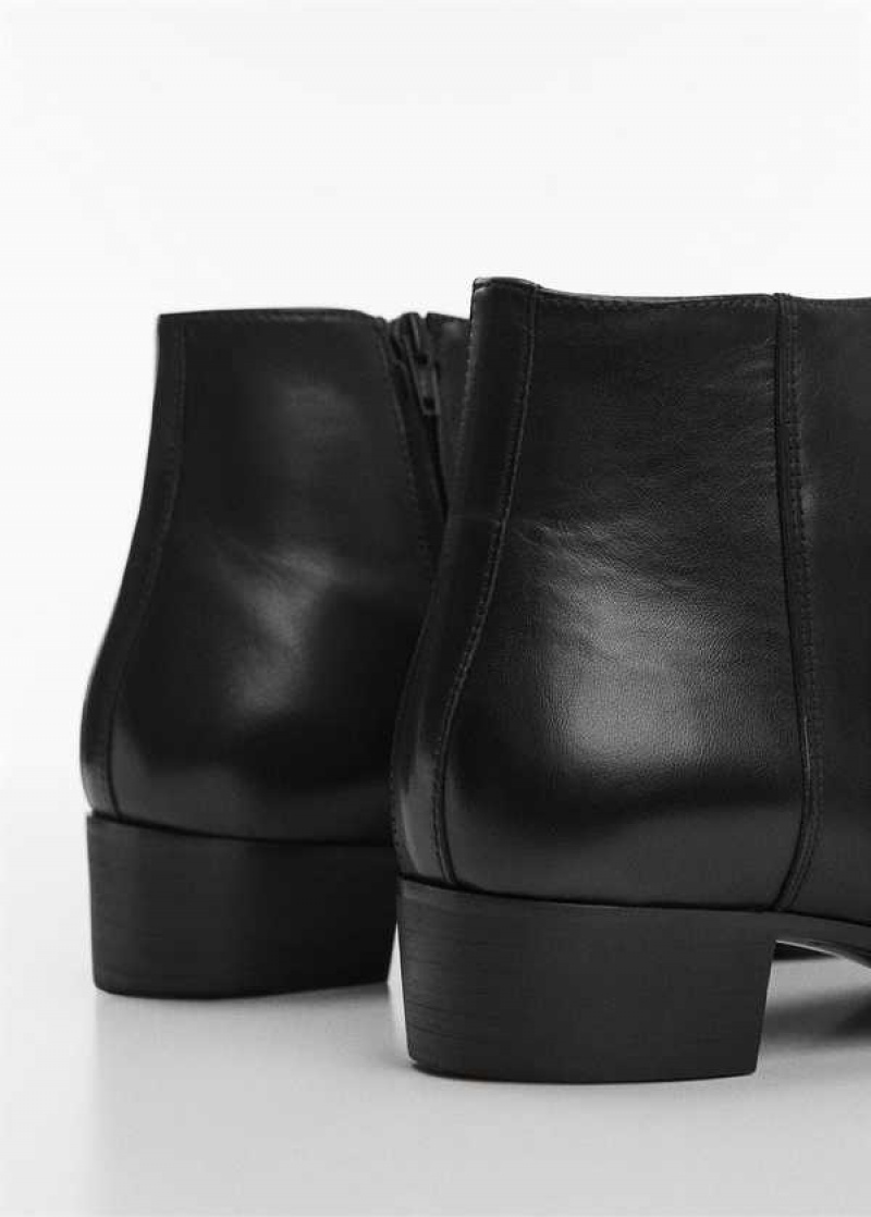 Mango Heel Læder Ankle Boot | MNG-21333