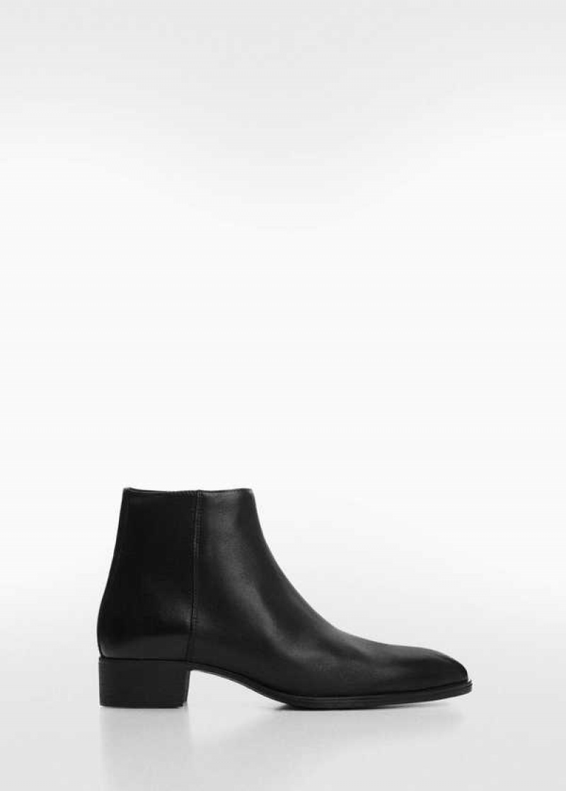 Mango Heel Læder Ankle Boot | MNG-21333