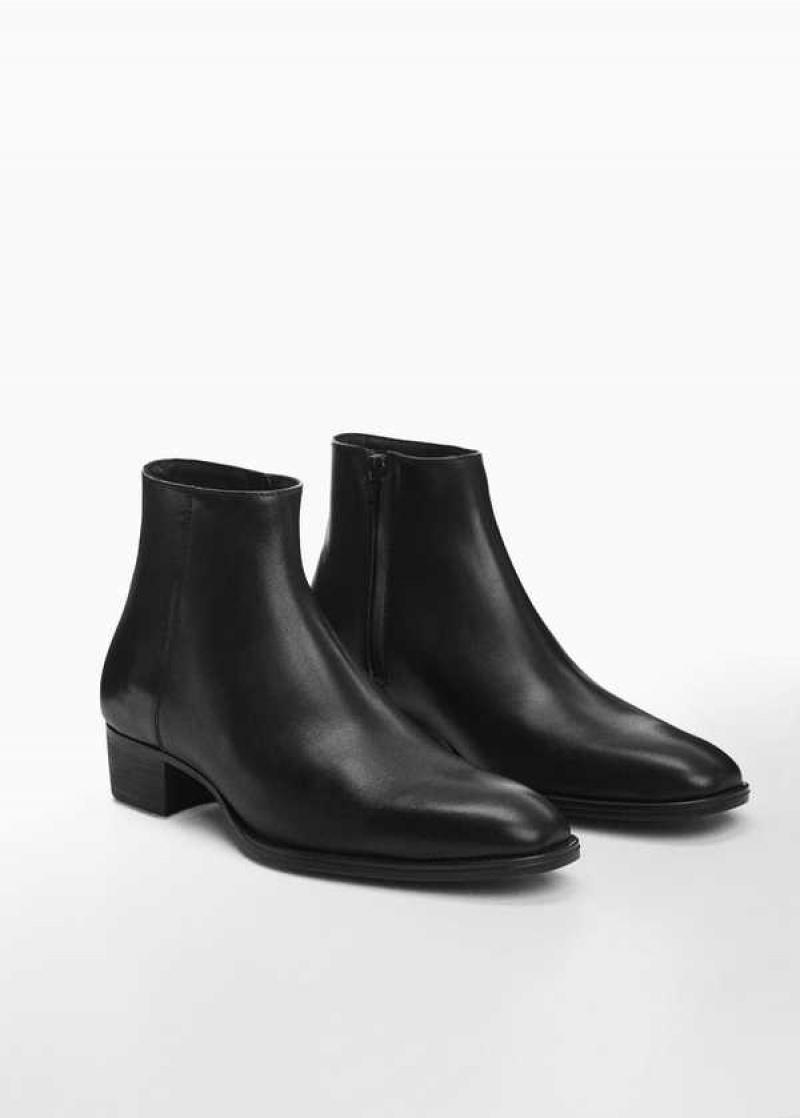 Mango Heel Læder Ankle Boot | MNG-21333