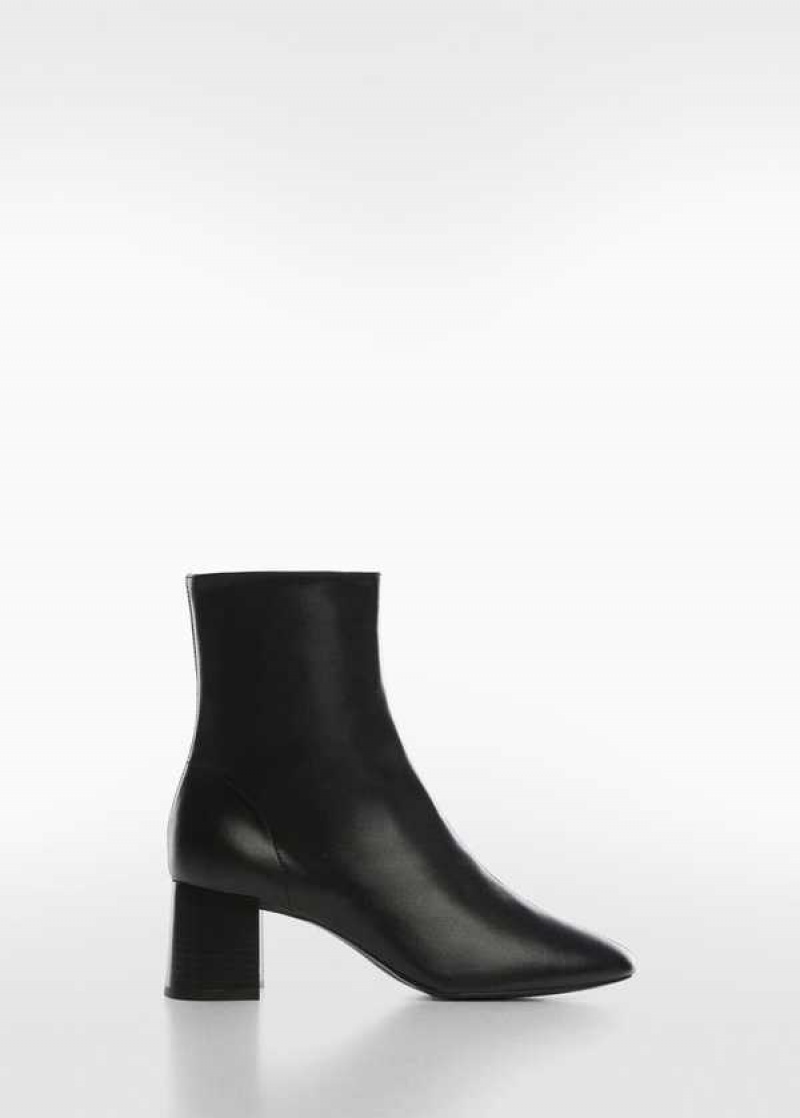 Mango Heel Læder Ankle Boot | MNG-23521