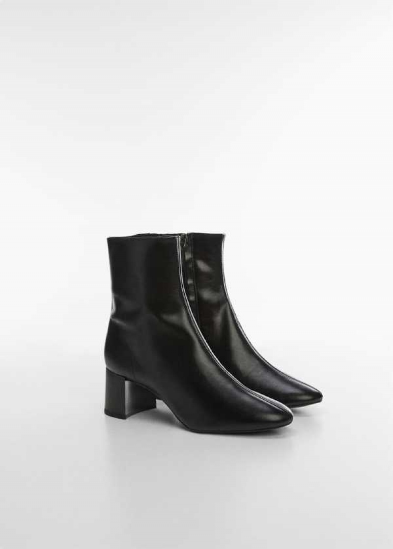 Mango Heel Læder Ankle Boot | MNG-23521