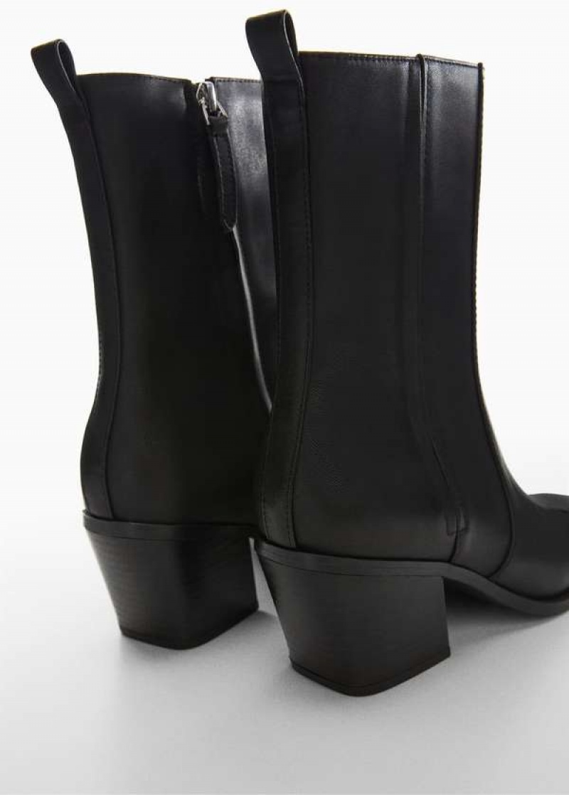 Mango Heel Læder Ankle Boot | MNG-23524