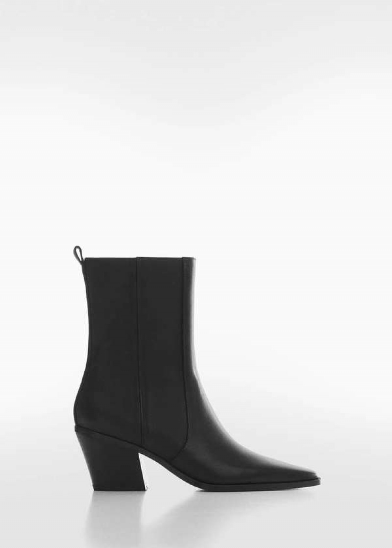 Mango Heel Læder Ankle Boot | MNG-23524