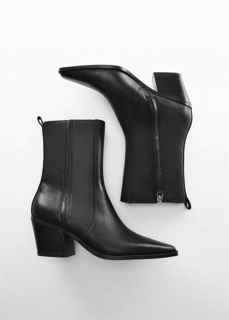 Mango Heel Læder Ankle Boot | MNG-23524