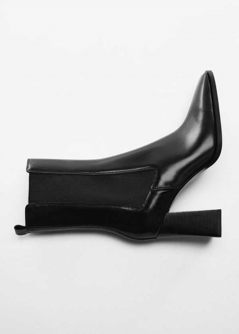 Mango Heel Læder Ankle Boot | MNG-23637