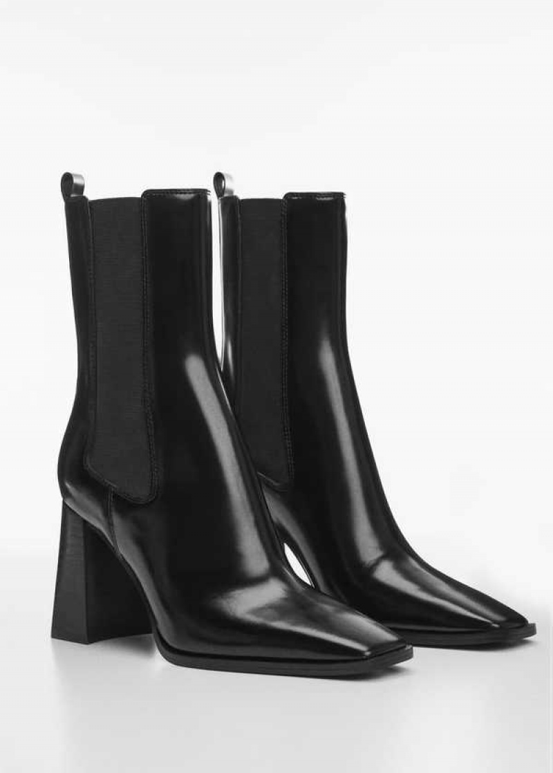 Mango Heel Læder Ankle Boot | MNG-23637