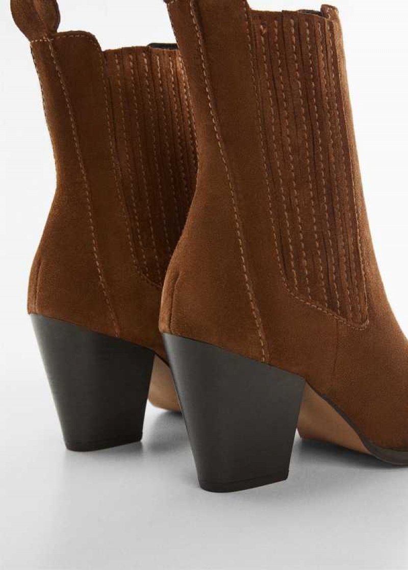 Mango Heel Semišové Ankle Boot | MNG-23503