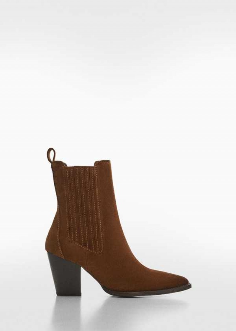 Mango Heel Semišové Ankle Boot | MNG-23503