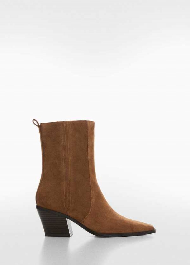 Mango Heel Semišové Ankle Boot | MNG-23569