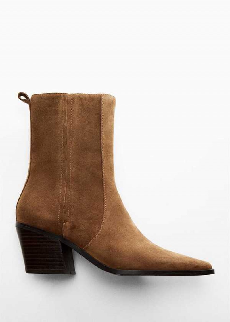 Mango Heel Semišové Ankle Boot | MNG-23569