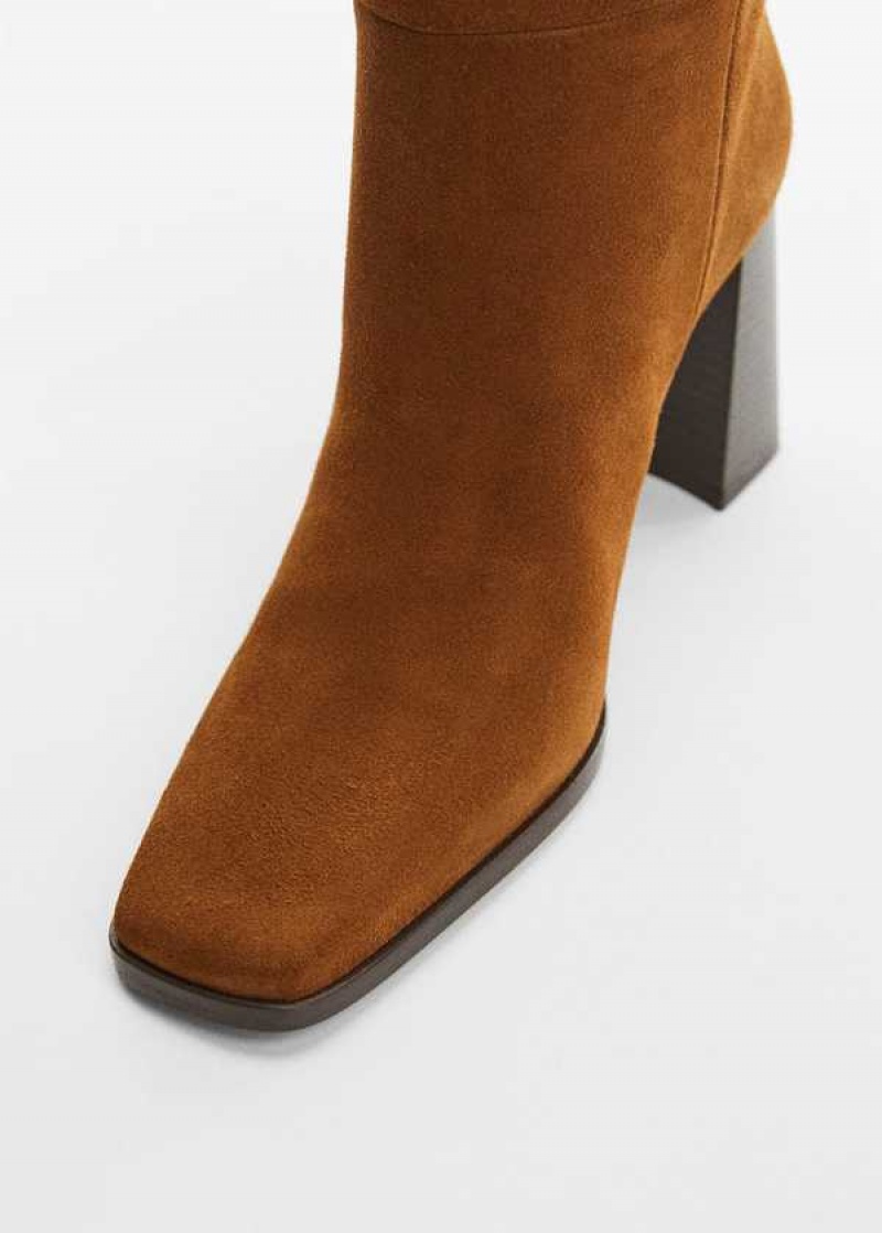 Mango Heel Semišové Boots | MNG-23571