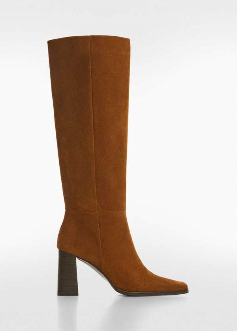 Mango Heel Semišové Boots | MNG-23571