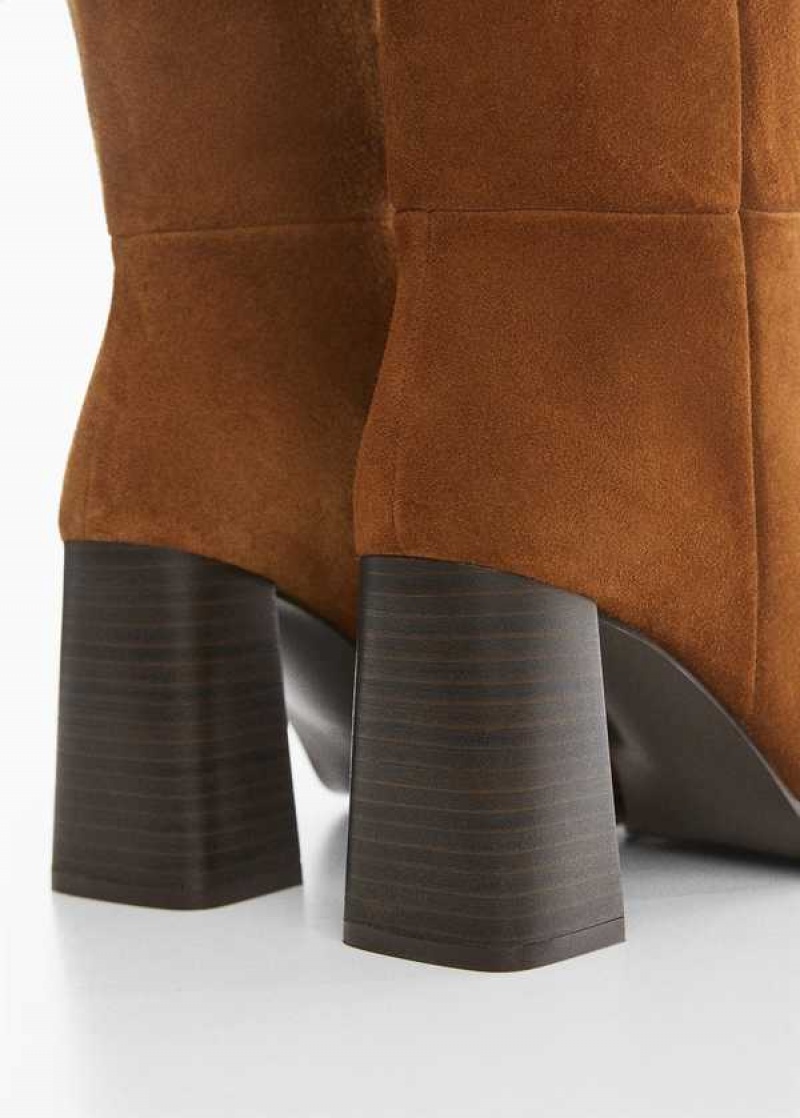 Mango Heel Semišové Boots | MNG-23571