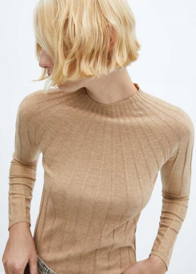 Mango High Collar Žebrovaný Knit Svetrové | MNG-25615