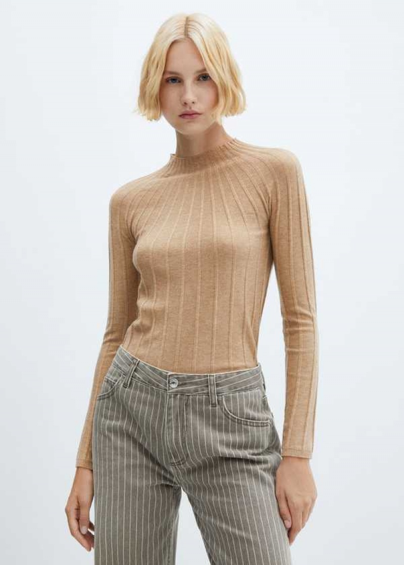 Mango High Collar Žebrovaný Knit Svetrové | MNG-25615