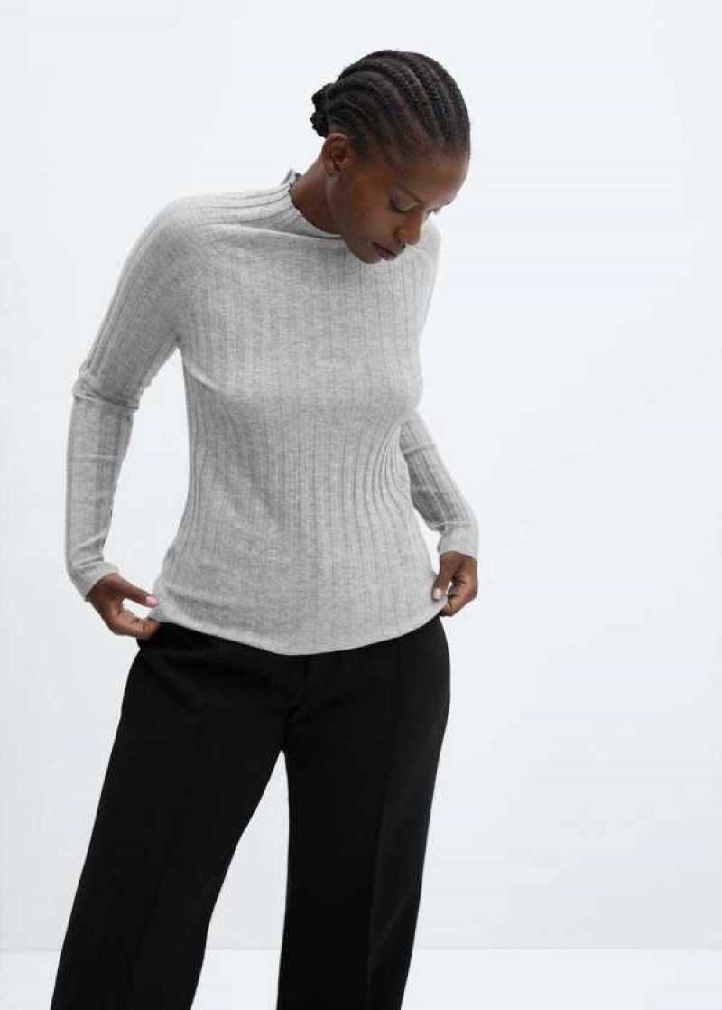 Mango High Collar Žebrovaný Knit Svetrové | MNG-25586