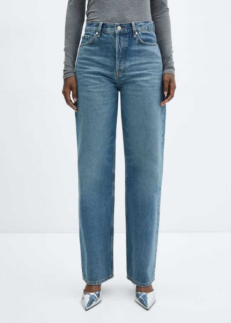 Mango High Pasem Rovný Jeans | MNG-23838