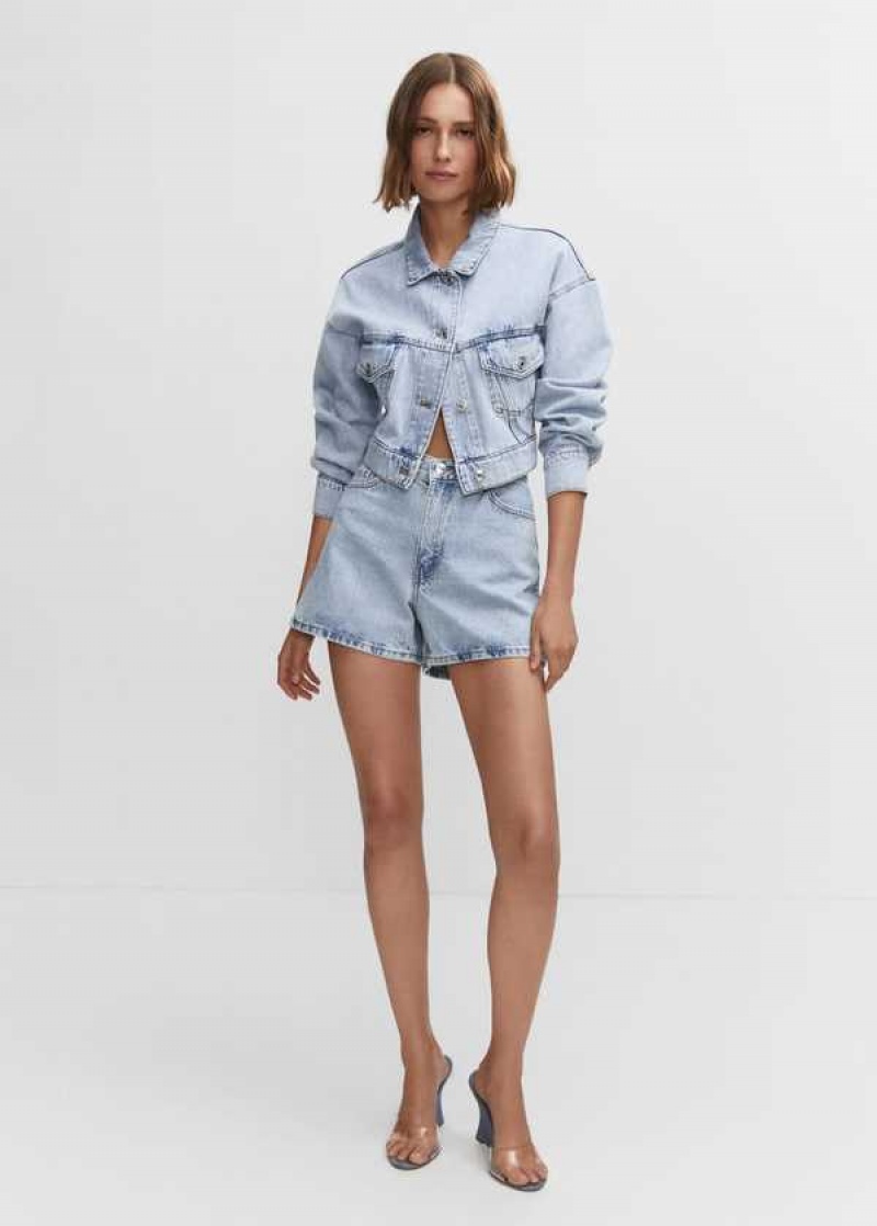 Mango High-rise Denim Shorts | MNG-23897