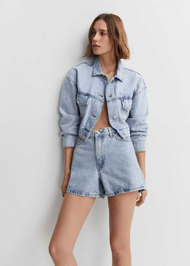 Mango High-rise Denim Shorts | MNG-23897