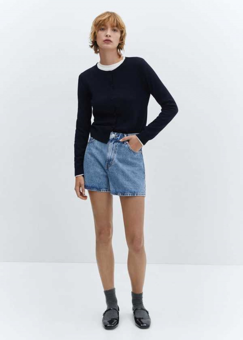 Mango High-rise Denim Shorts | MNG-23974