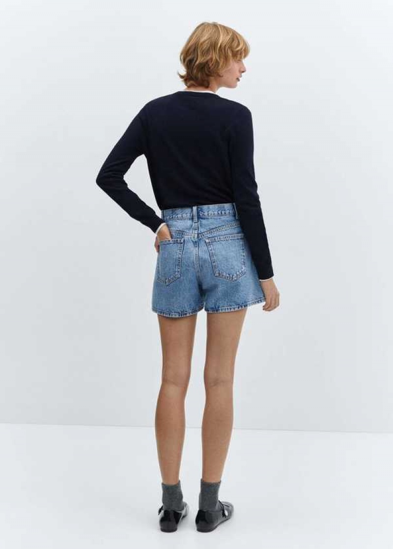 Mango High-rise Denim Shorts | MNG-23974