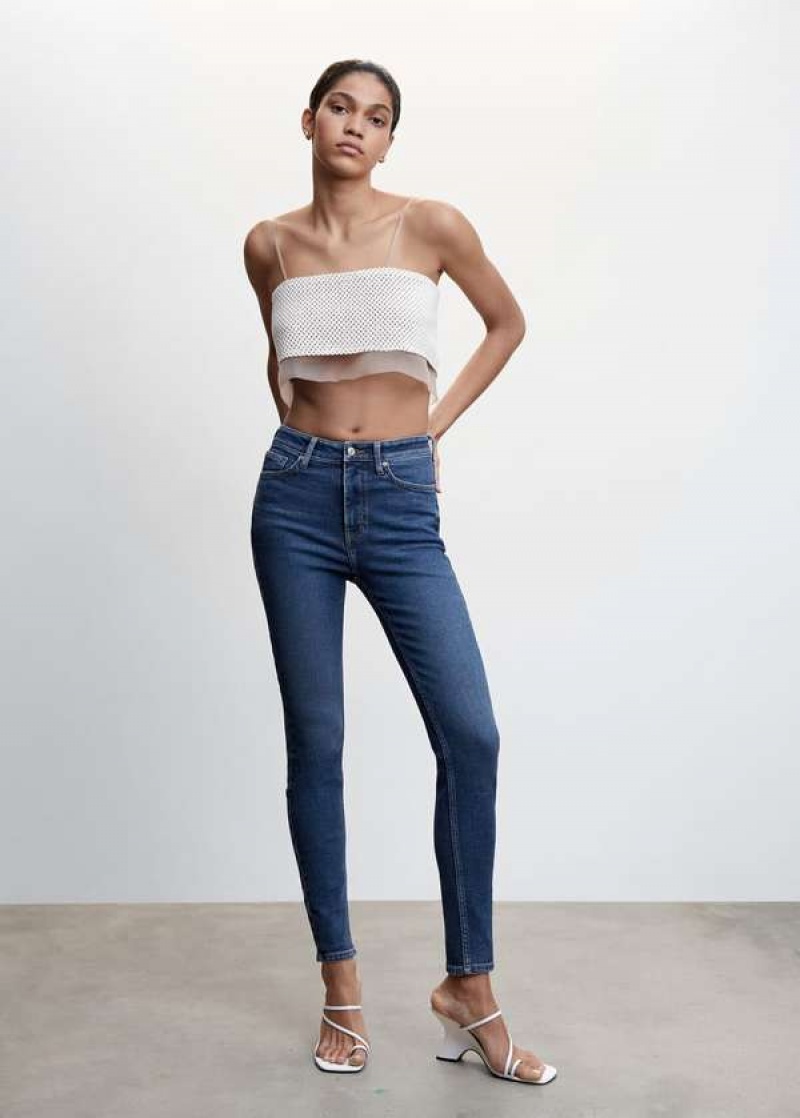 Mango High-rise Hubená Jeans | MNG-23905