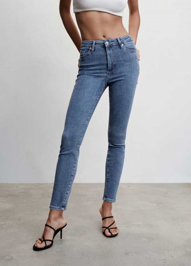 Mango High-rise Hubená Jeans | MNG-23907