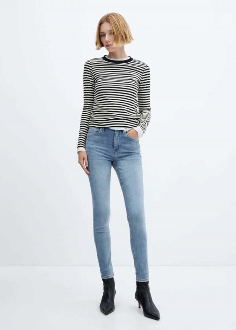 Mango High-rise Hubená Jeans | MNG-23950