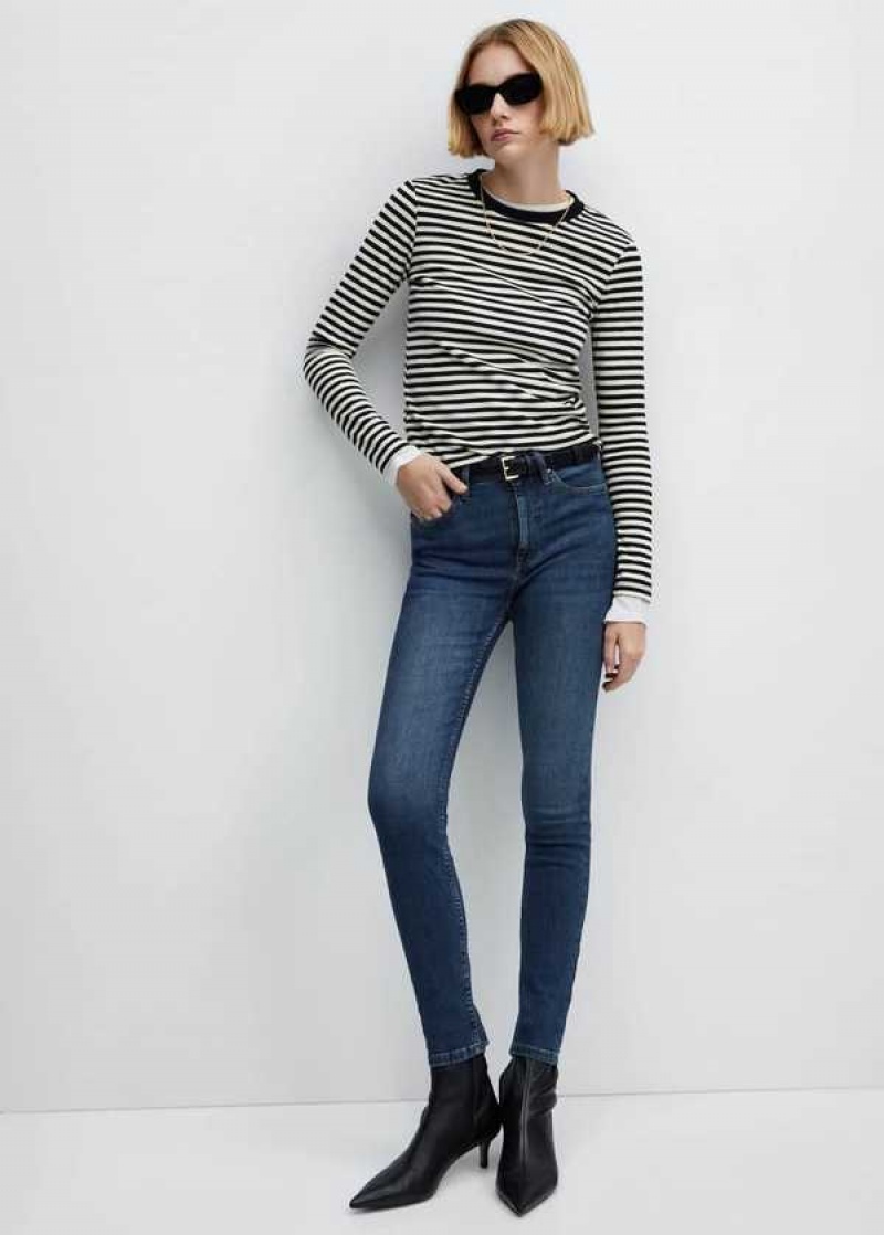 Mango High-rise Hubená Jeans | MNG-23965