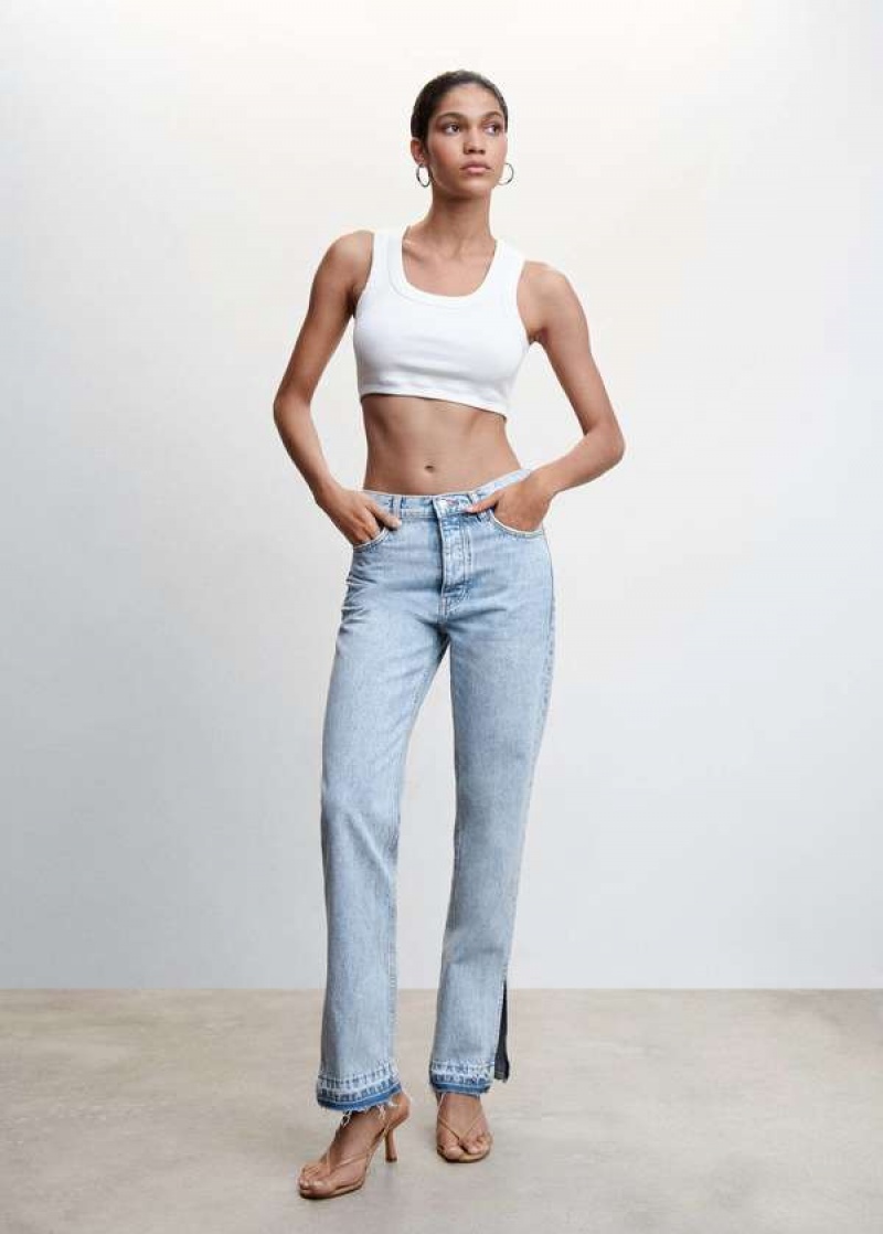 Mango High-rise Rovný Jeans With Slits | MNG-23902