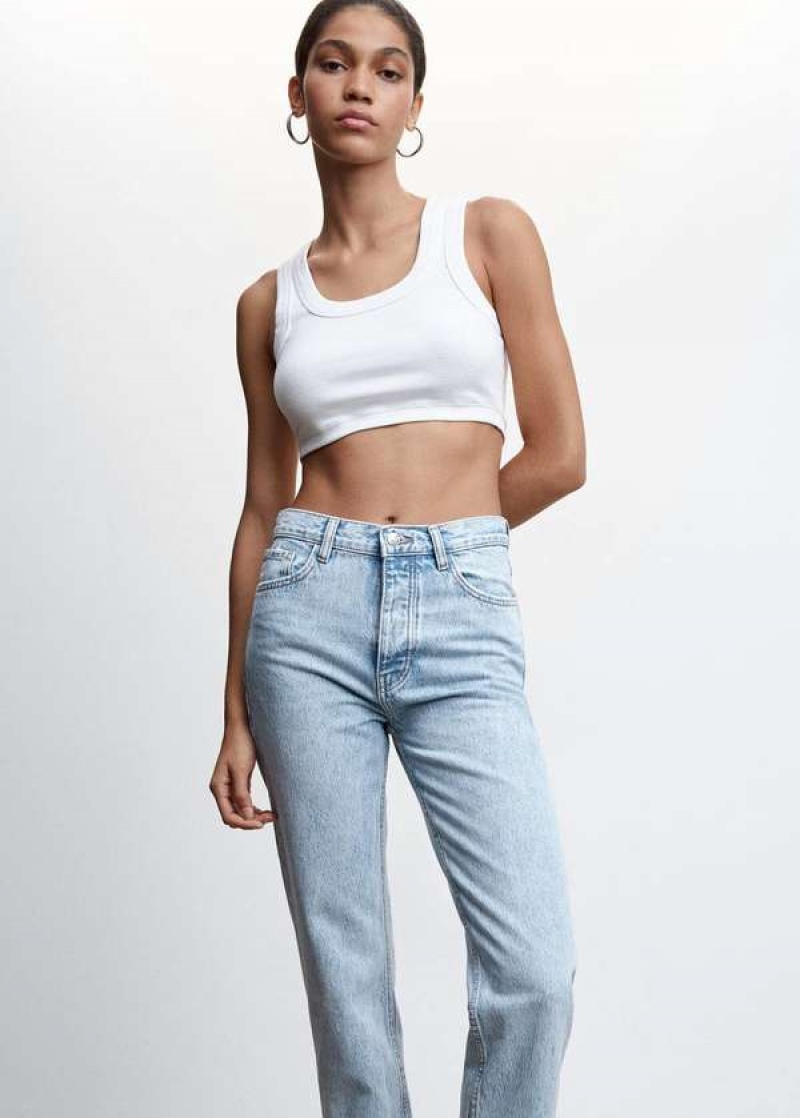 Mango High-rise Rovný Jeans With Slits | MNG-23902